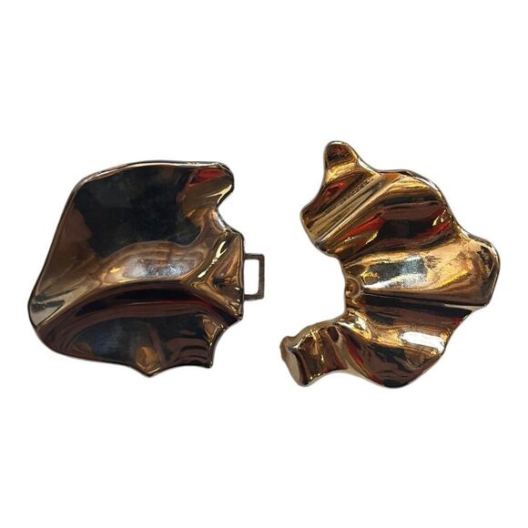 Revcor Vintage Belt Buckle Designer Stamped Two Piece Gold Plated - Picture 5 of 6